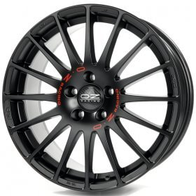  OZ Racing 8x18 5/112/50/75 OZ Racing SUPERTURISMO GT MATT BLACK RED LETTERING . . (00014379) ()